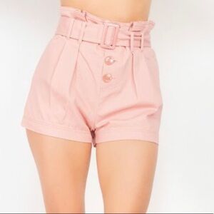 NEW Blush High Waisted Paper Bag Shorts